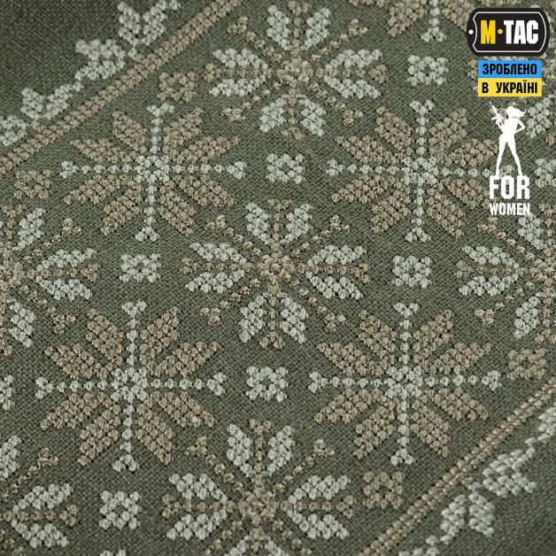 M-Tac вышиванка женская 100% лён олива тип2