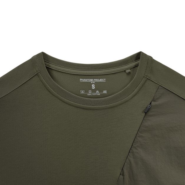 Phantom Project/M-Tac футболка Long Zipper combo Cotton Nylon Ranger Green