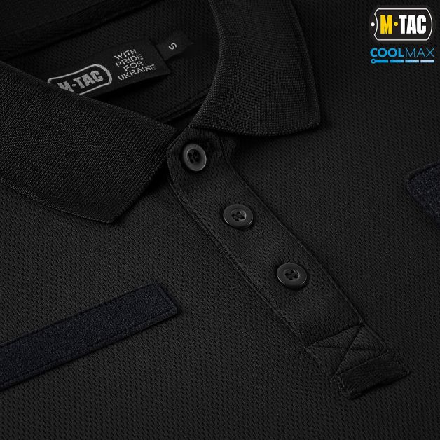 M-Tac поло Elite Tactical Coolmax Black/Dark Navy Blue