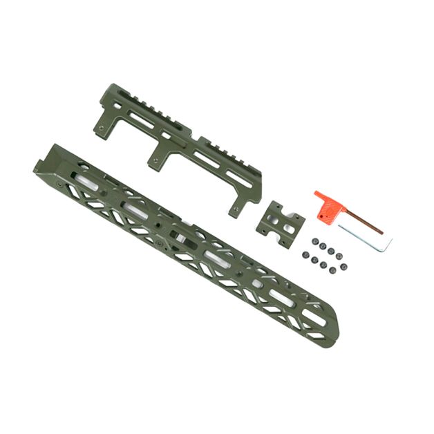 Крук цевье для АК длинное с креплением M-Lok и длинным верхним мостом OD Green (1U004B)