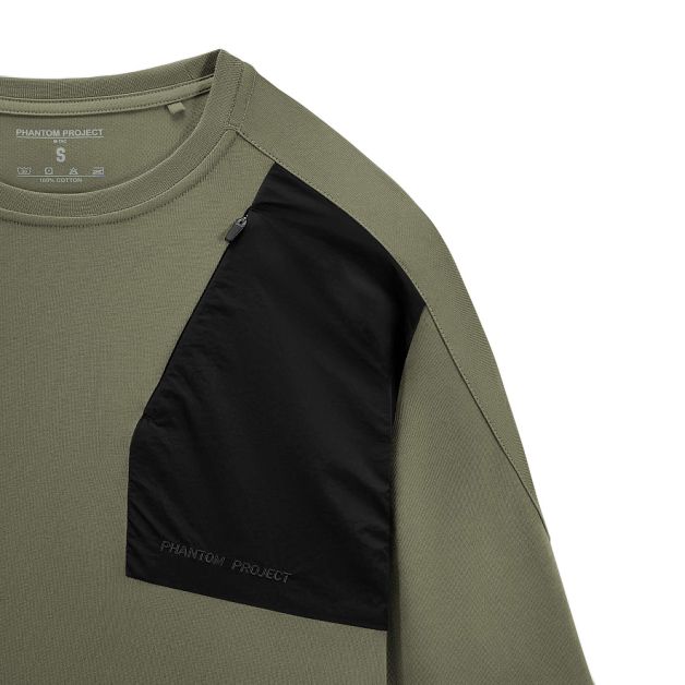 Phantom Project/M-Tac футболка Long Zipper combo Cotton Nylon Light Olive