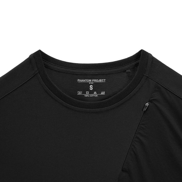 Phantom Project/M-Tac футболка Long Zipper combo Cotton Nylon Black