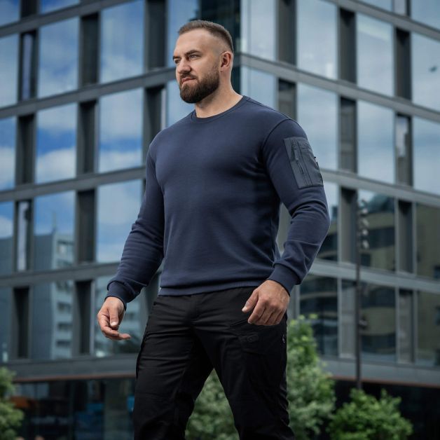 M-Tac свитшот Nylon Pocket Cotton Hard Indigo Blue