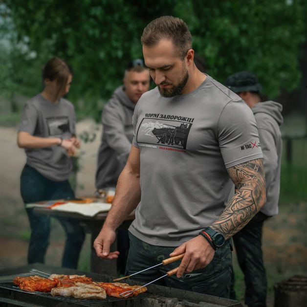 M-Tac футболка Чорні Запорожці Light Grey