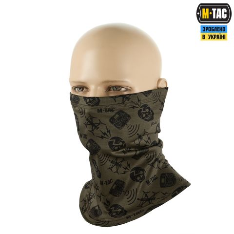 M-Tac шарф-труба микрофлис Drone Pattern Dark Olive