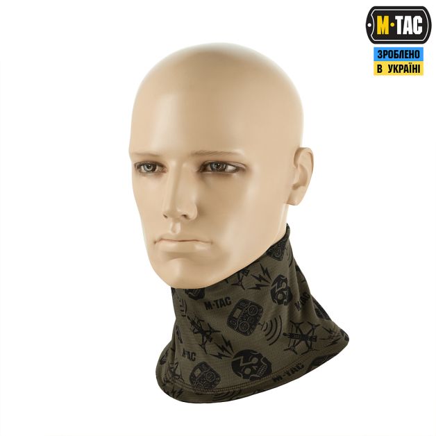 M-Tac шарф-труба микрофлис Drone Pattern Dark Olive