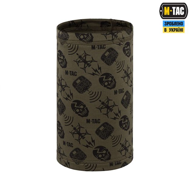 M-Tac шарф-труба микрофлис Drone Pattern Dark Olive