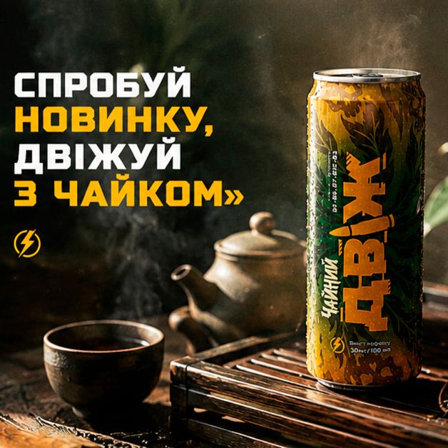 Двіж напій енергетичний зі смаком зеленого чаю, безалкогольний слильногазований 0,33л