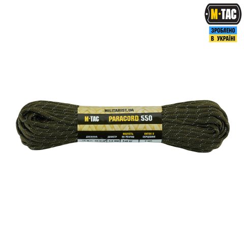 M-Tac паракорд 550 type III 30m OD Green Reflective