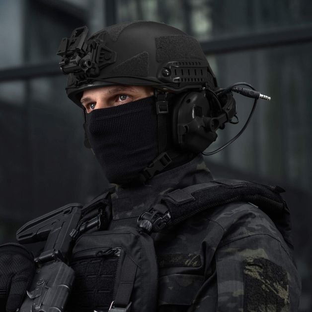 M-Tac шарф-труба анатомічний мікрофліс ріп-стоп Black