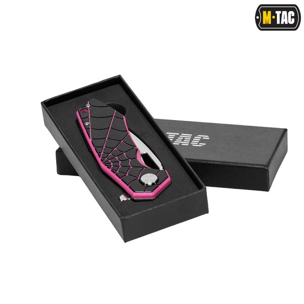 M-Tac нож складной Type 12 Spider Web Black/Pink/Steel