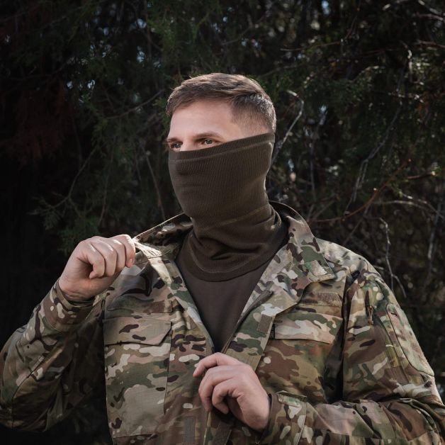 M-Tac шарф-труба анатомический микрофлис рип-стоп Dark Olive