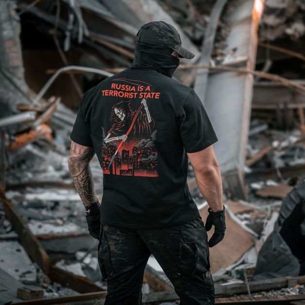 M-Tac футболка russia is a terrorist state Cotton Hard Black