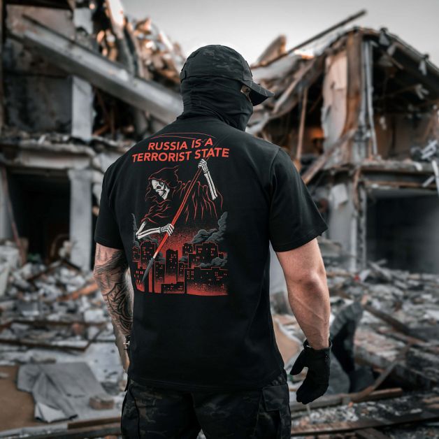 M-Tac футболка russia is a terrorist state Cotton Hard Black
