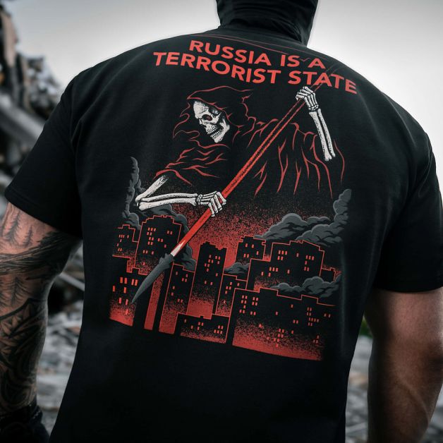 M-Tac футболка russia is a terrorist state Cotton Hard Black