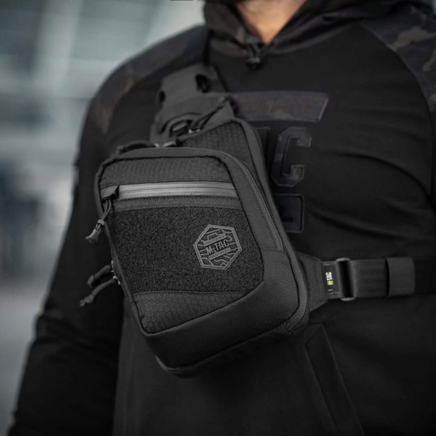 M-Tac сумка Sling Pistol Bag Hex с липучкой Black