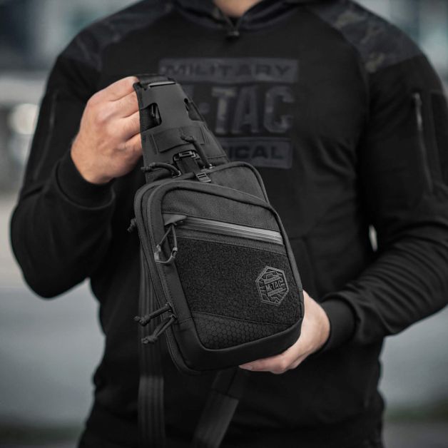 M-Tac сумка Sling Pistol Bag Hex с липучкой Black