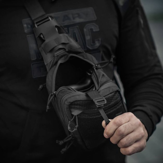M-Tac сумка Sling Pistol Bag Hex с липучкой Black