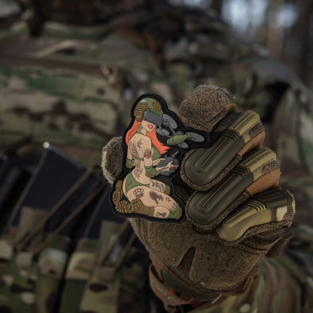 M-Tac нашивка Tactical girl №6 PVC redhead Hooligan Olive V2