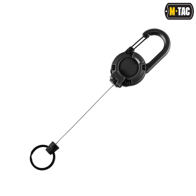 M-Tac карабін зі шнуром для ключів Black