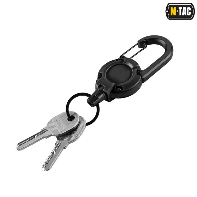 M-Tac карабін зі шнуром для ключів Black