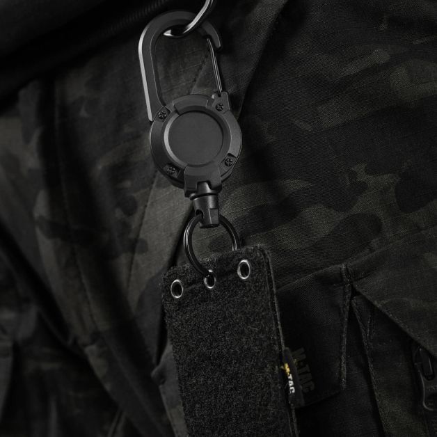M-Tac карабін зі шнуром для ключів Black