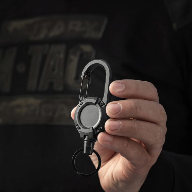 M-Tac карабін зі шнуром для ключів Black