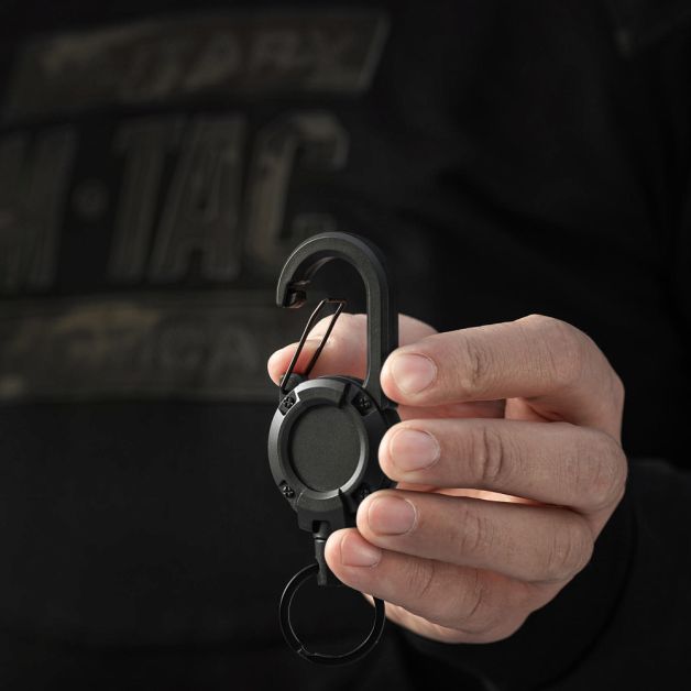 M-Tac карабін зі шнуром для ключів Black