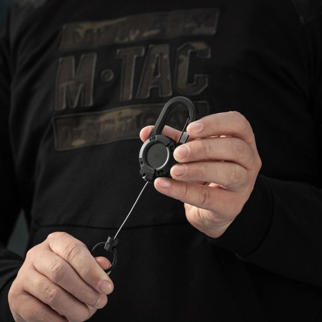 M-Tac карабін зі шнуром для ключів Black