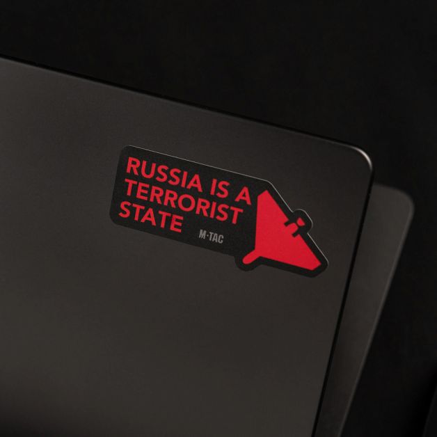 M-Tac наклейка russia is a terrorist state Small Black