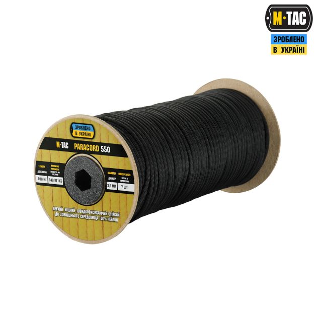 M-Tac паракорд 550 type III 100m Black
