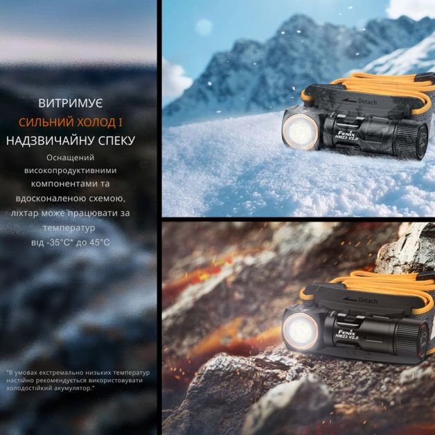 Fenix фонарь налобный HM23 V2.0 с красн. свет.
