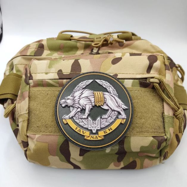 Шеврон ПВХ ССО Іду на ви Вовк об'ємний олива