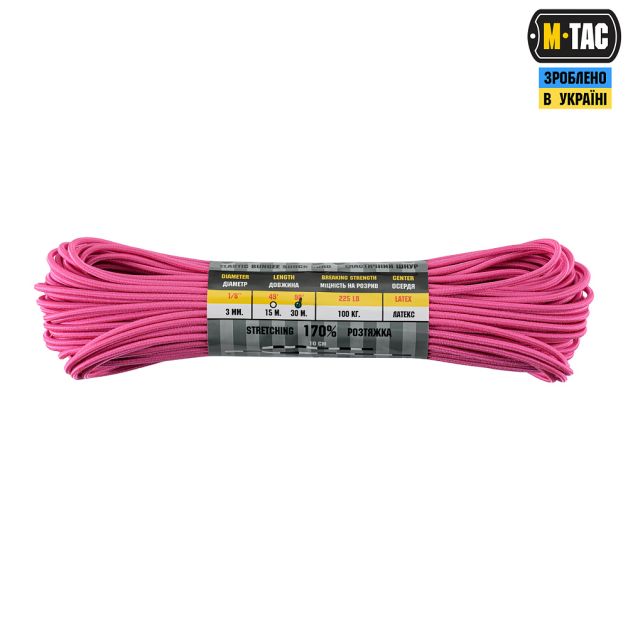 M-Tac паракорд Shock-Cord 3mm 30m Neon Pink