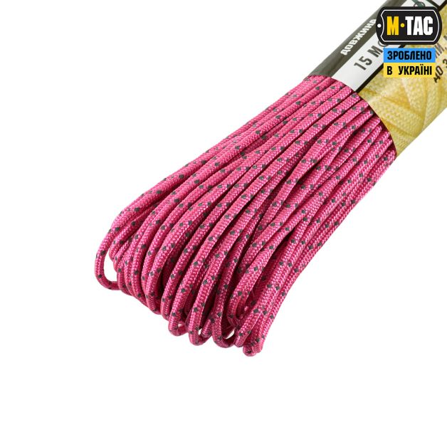 M-Tac паракорд Minicord 30m Reflective Neon Pink