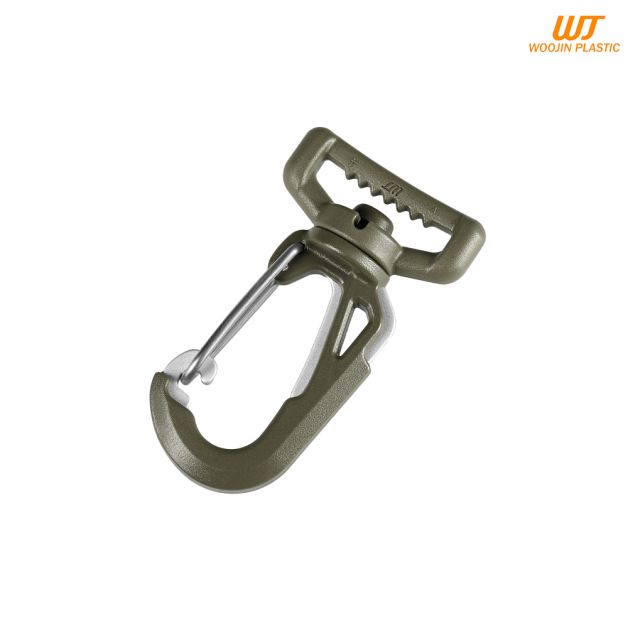 Woojin Plastic карабин Ultra Metal Hook 25mm Olive