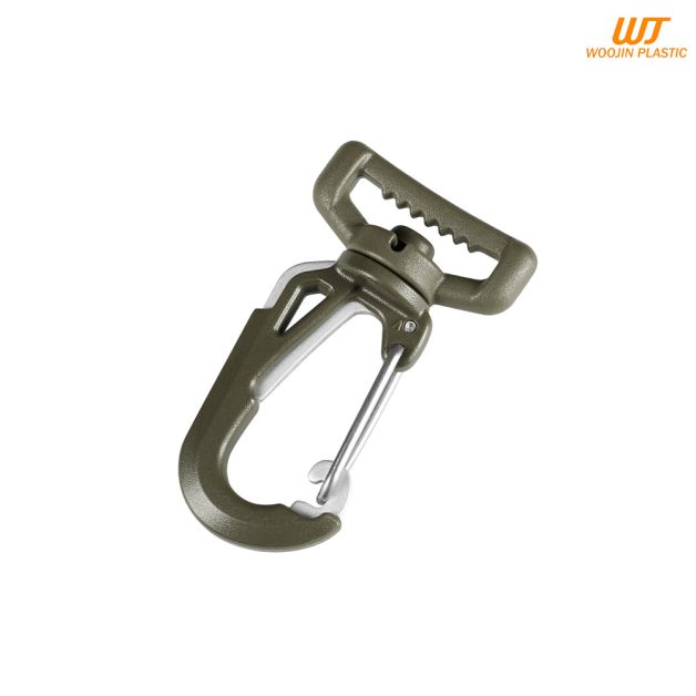 Woojin Plastic карабин Ultra Metal Hook 25mm Olive