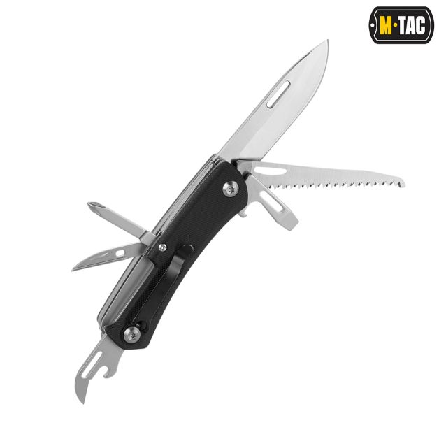 M-Tac нож складной Type 9 (6 инструментов) Black/Steel