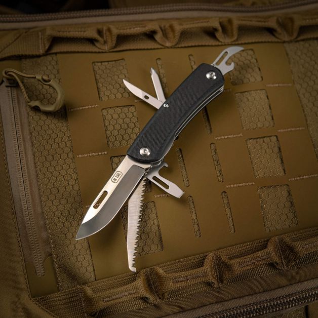 M-Tac нож складной Type 9 (6 инструментов) Black/Steel