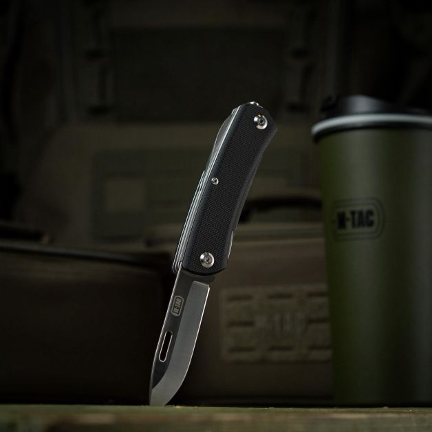 M-Tac нож складной Type 9 (6 инструментов) Black/Steel