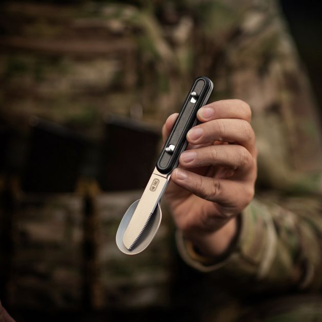 M-Tac столовый набор разъемный (3 элемента) Black/Steel