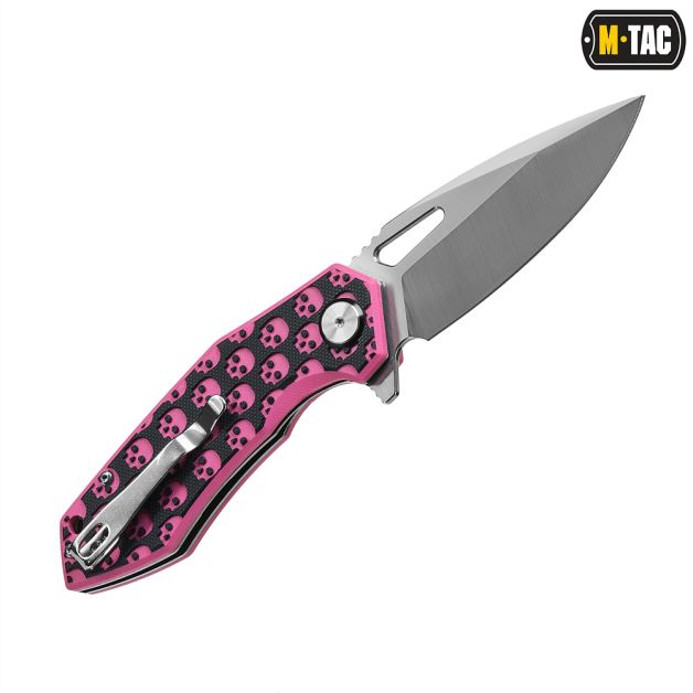 M-Tac нож складной Type 12 Skull Black/Pink/Steel