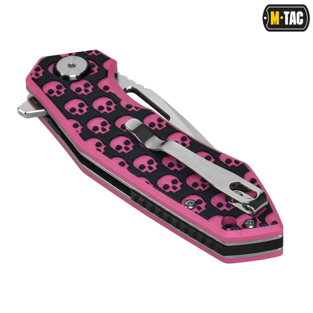 M-Tac нож складной Type 12 Skull Black/Pink/Steel