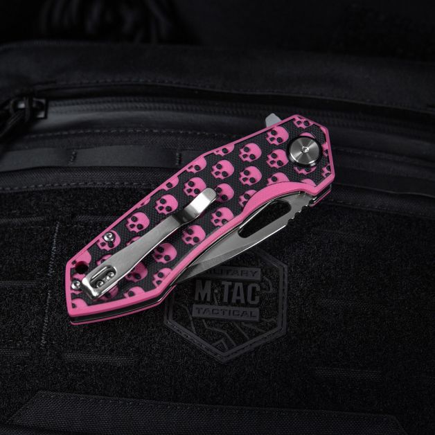 M-Tac нож складной Type 12 Skull Black/Pink/Steel