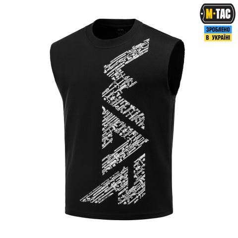 M-Tac футболка безрукавка WAR Cotton Hard Black/White