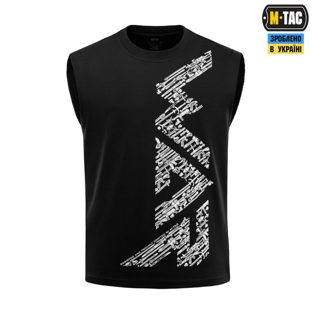 M-Tac футболка безрукавка WAR Cotton Hard Black/White