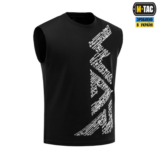 M-Tac футболка безрукавка WAR Cotton Hard Black/White