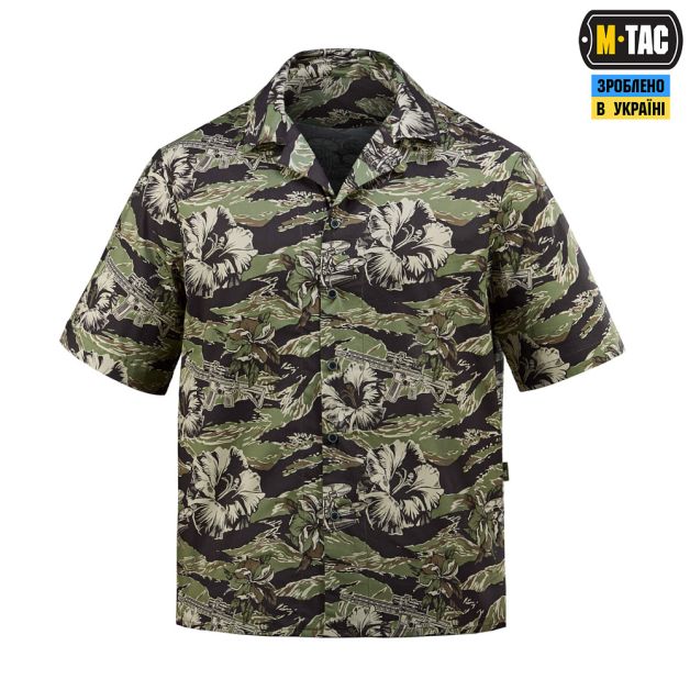 M-Tac Гавайская рубашка Tiger flowers Green