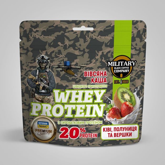Military Black Coffee Company Вівсяна каша з протеїном «Ківі, полуниця та вершки» 50 г